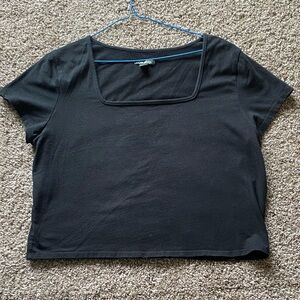 🖤 💜 wild fable Black Square Neck Crop Tee